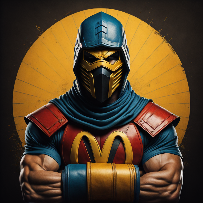 AI generated image of McDonalds mascot as Mortal Kombat character