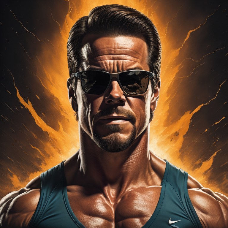 AI generated image of Mark Wahlberg as Mortal Kombat character